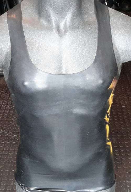 Black  Rubber Singlet Vest